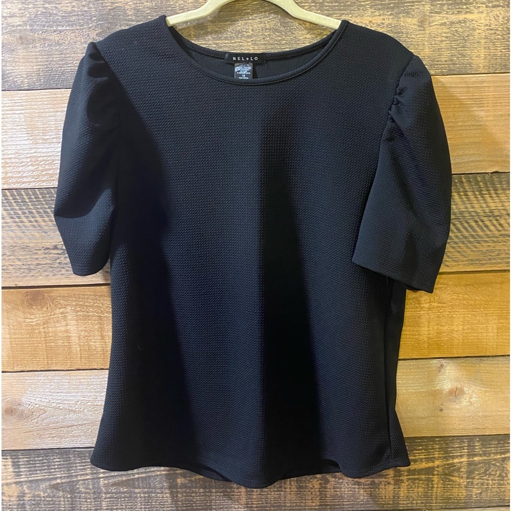 NWOT Puff Sleeve Top Black - Size 1X